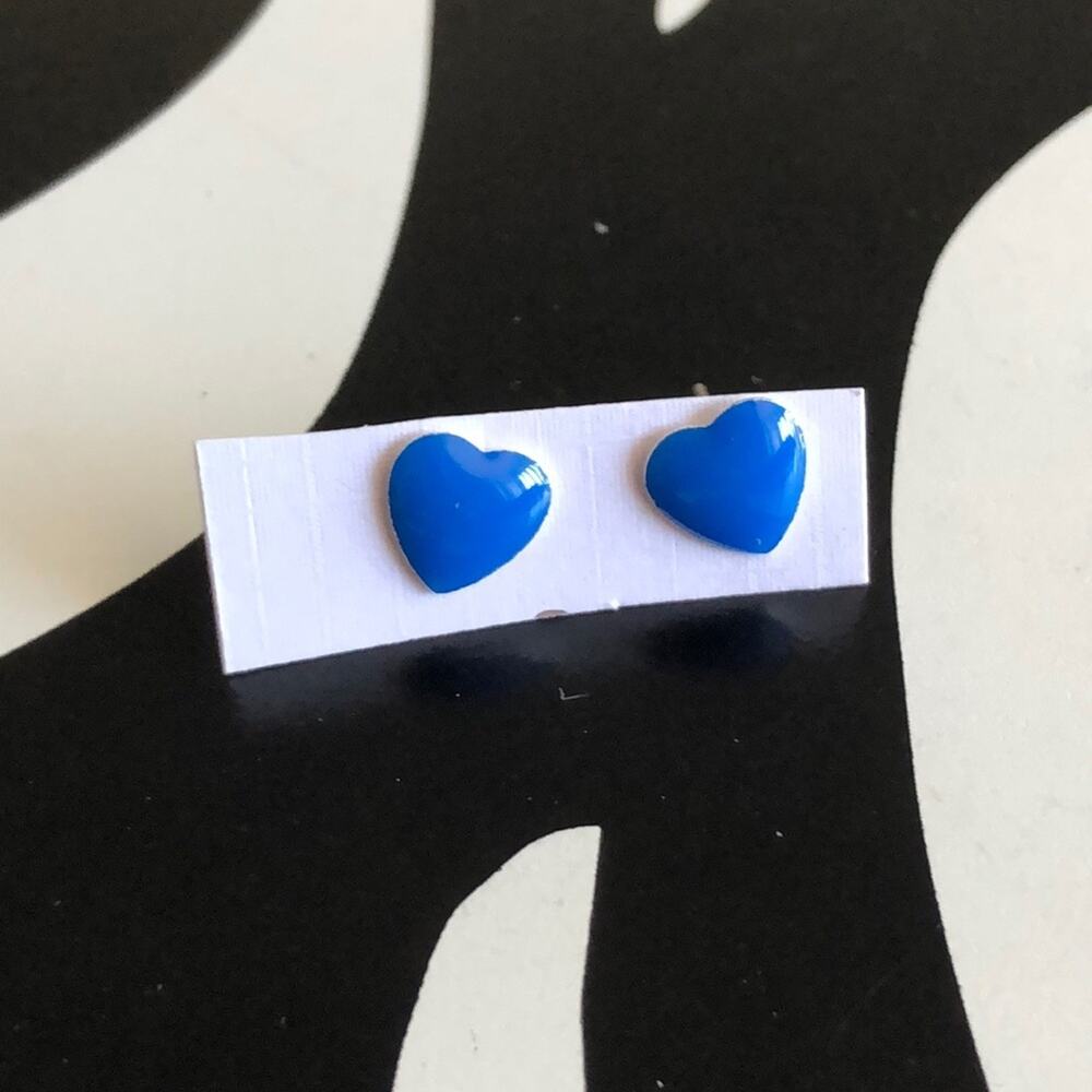 4 for $20 Blue Heart Stud Earrings